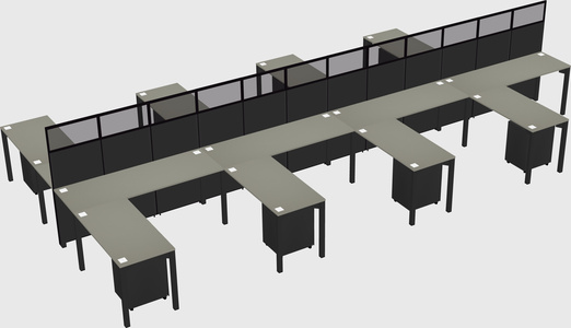 Shared l-shape cubicle