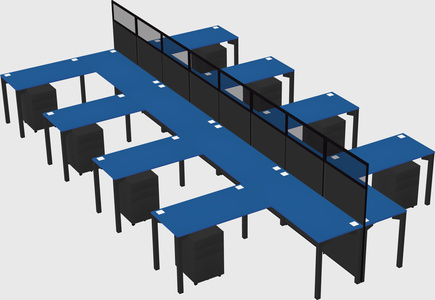 Shared l-shape cubicle