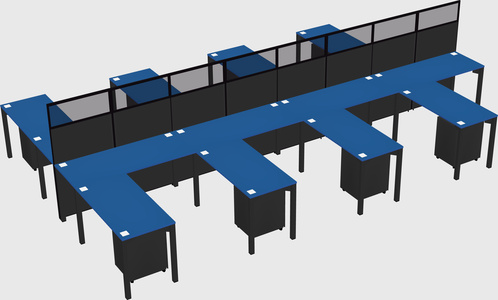 Shared l-shape cubicle