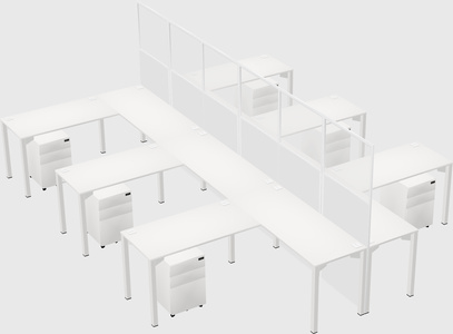 Shared l-shape cubicle