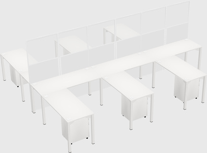 Shared l-shape cubicle