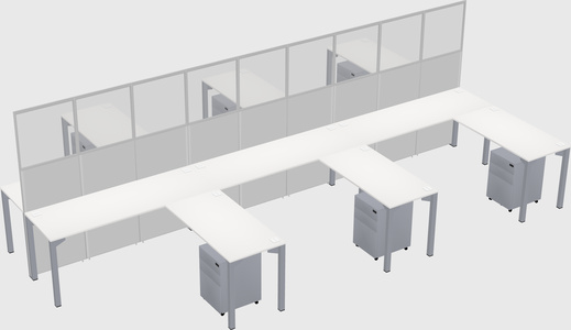 Shared l-shape cubicle