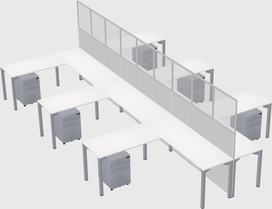 Shared l-shape cubicle