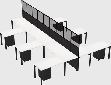 Shared l-shape cubicle