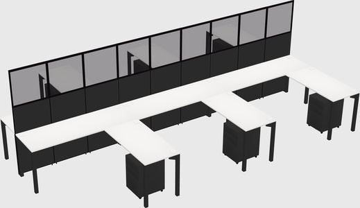 Shared l-shape cubicle