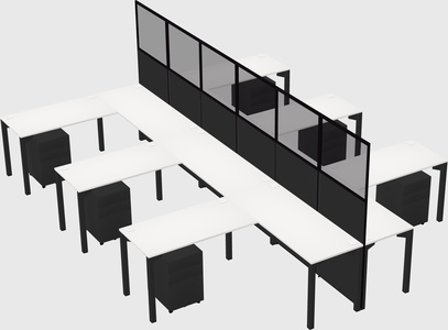 Shared l-shape cubicle