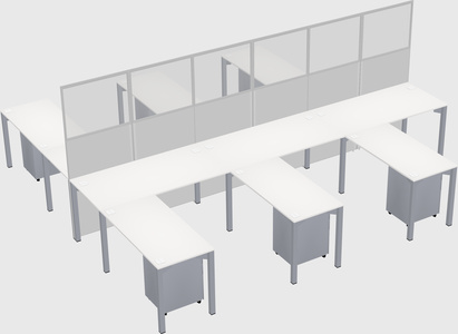 Shared l-shape cubicle