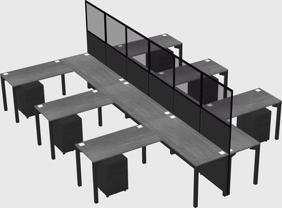 Shared l-shape cubicle