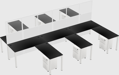 Shared l-shape cubicle