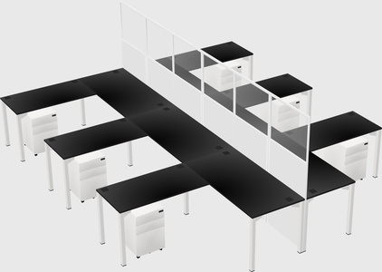 Shared l-shape cubicle