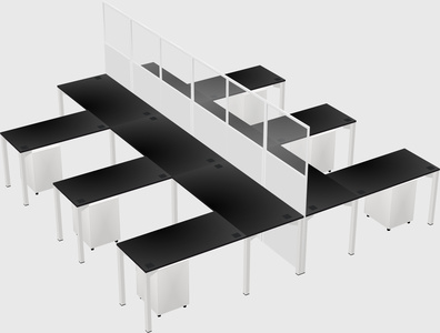 Shared l-shape cubicle