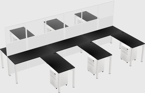 Shared l-shape cubicle
