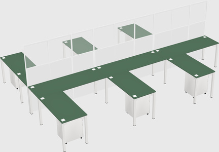 Shared l-shape cubicle