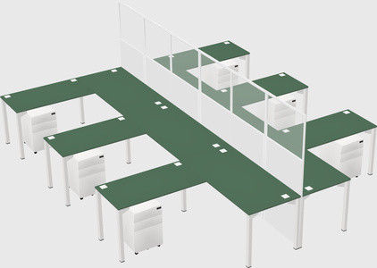 Shared l-shape cubicle