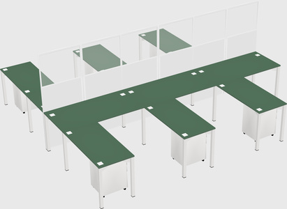 Shared l-shape cubicle