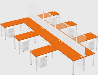 Shared l-shape cubicle
