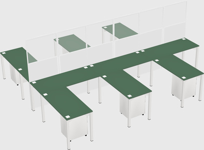 Shared l-shape cubicle