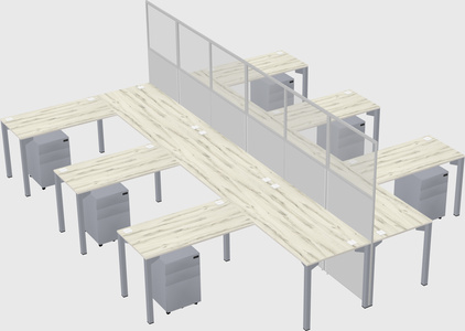 Shared l-shape cubicle