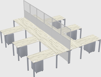 Shared l-shape cubicle