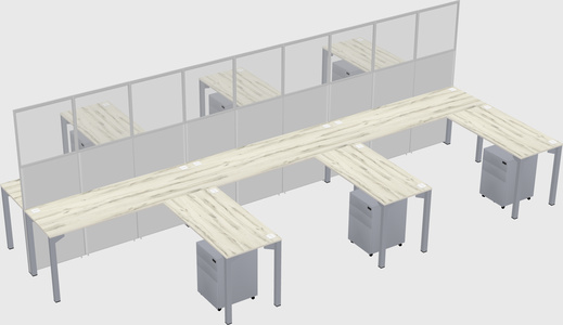 Shared l-shape cubicle