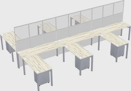 Shared l-shape cubicle