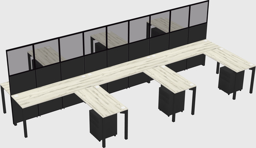 Shared l-shape cubicle