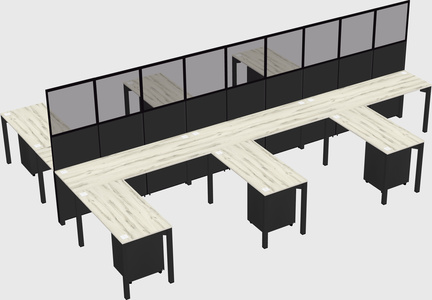 Shared l-shape cubicle