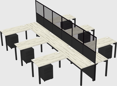 Shared l-shape cubicle