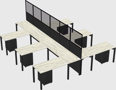 Shared l-shape cubicle