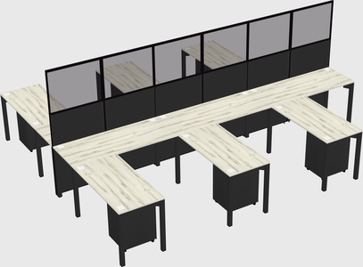 Shared l-shape cubicle