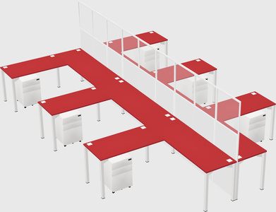Shared l-shape cubicle