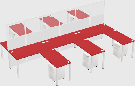 Shared l-shape cubicle