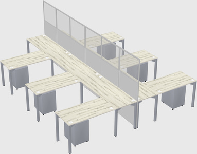 Shared l-shape cubicle