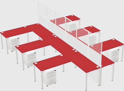 Shared l-shape cubicle