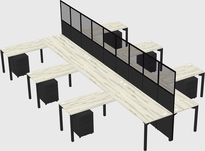 Shared l-shape cubicle