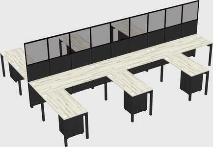 Shared l-shape cubicle