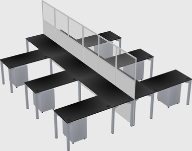 Shared l-shape cubicle