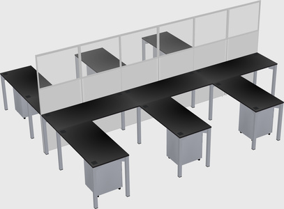 Shared l-shape cubicle