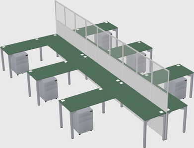 Shared l-shape cubicle