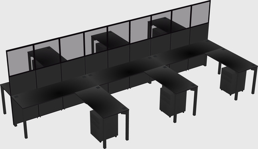 Shared l-shape cubicle