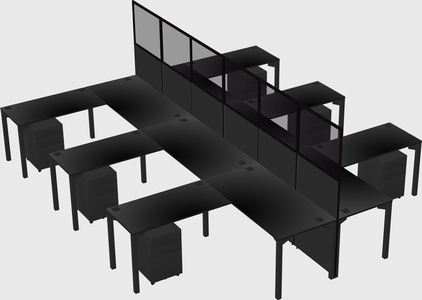 Shared l-shape cubicle
