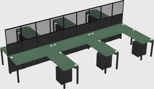 Shared l-shape cubicle