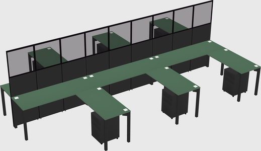 Shared l-shape cubicle