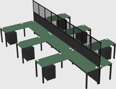 Shared l-shape cubicle