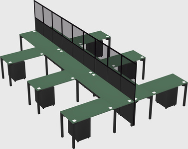 Shared l-shape cubicle