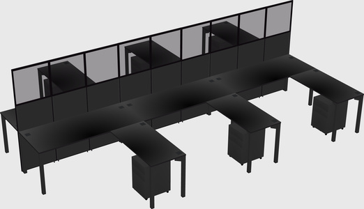 Shared l-shape cubicle