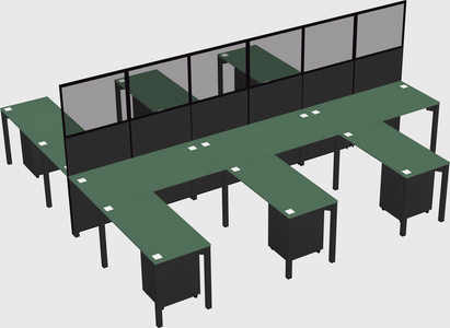 Shared l-shape cubicle