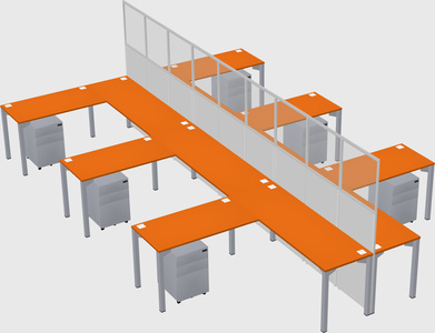 Shared l-shape cubicle