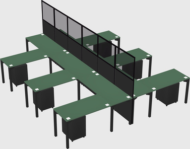 Shared l-shape cubicle