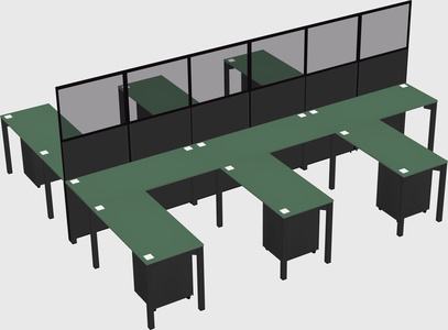 Shared l-shape cubicle
